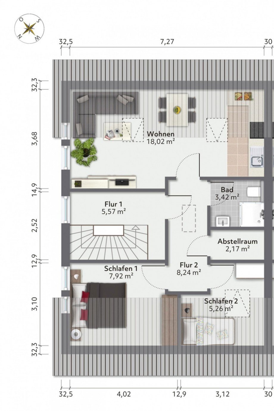 Dachgeschoss-Haus-1 Mehrfamilienhaus Fehmarn