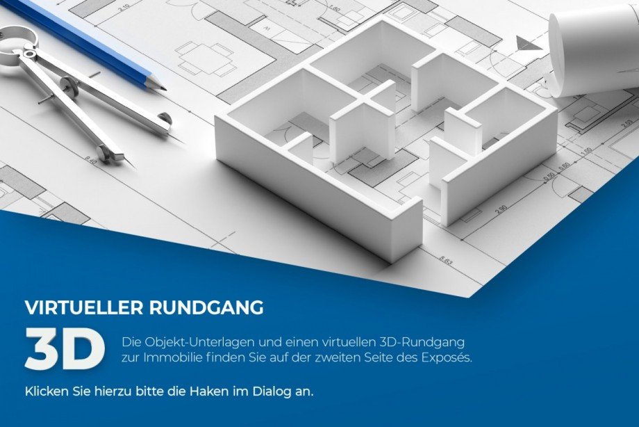 Hinweisbild auf Unterlagen und 3D Rundgang Reihenmittelhaus Fehmarn / Burg auf Fehmarn