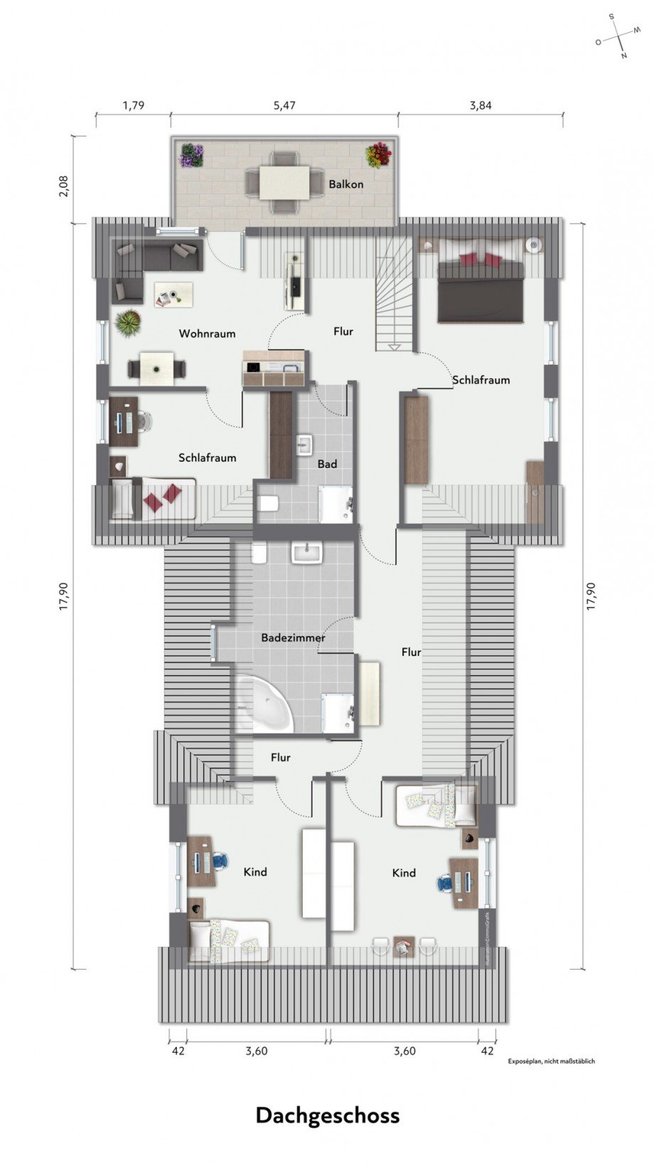 Dachgeschoss Zweifamilienhaus Fehmarn