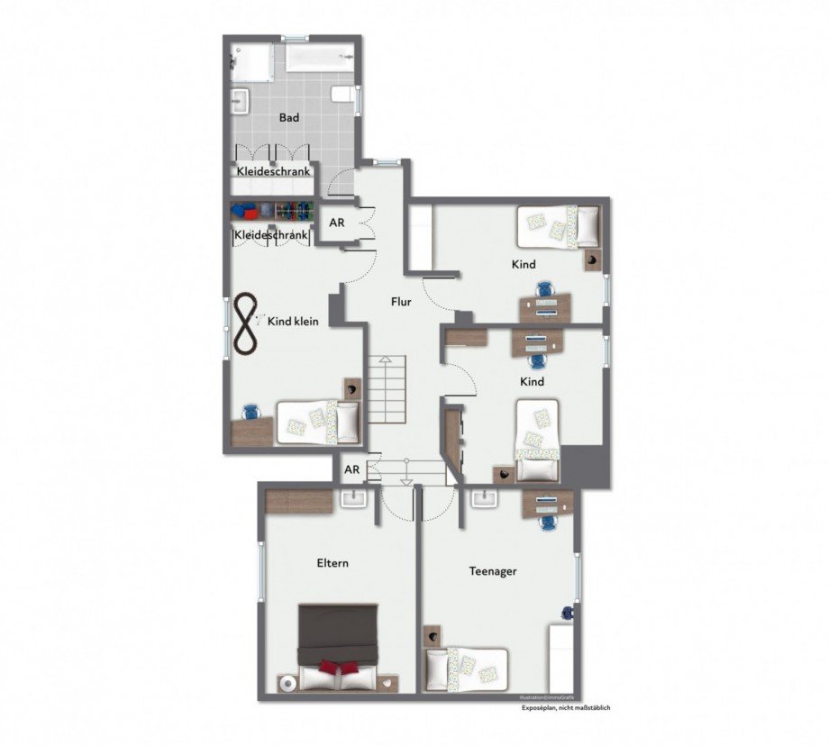 Grundriss Dachgeschoss Einfamilienhaus Schashagen