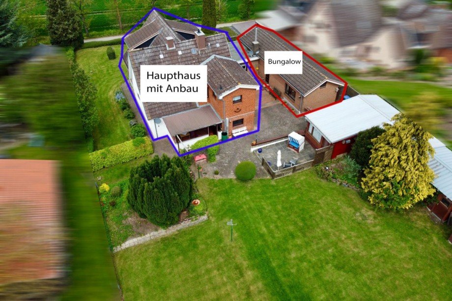 Luftbild-Grundst�cks�bersicht-mit-Erkl�rung Einfamilienhaus Schashagen