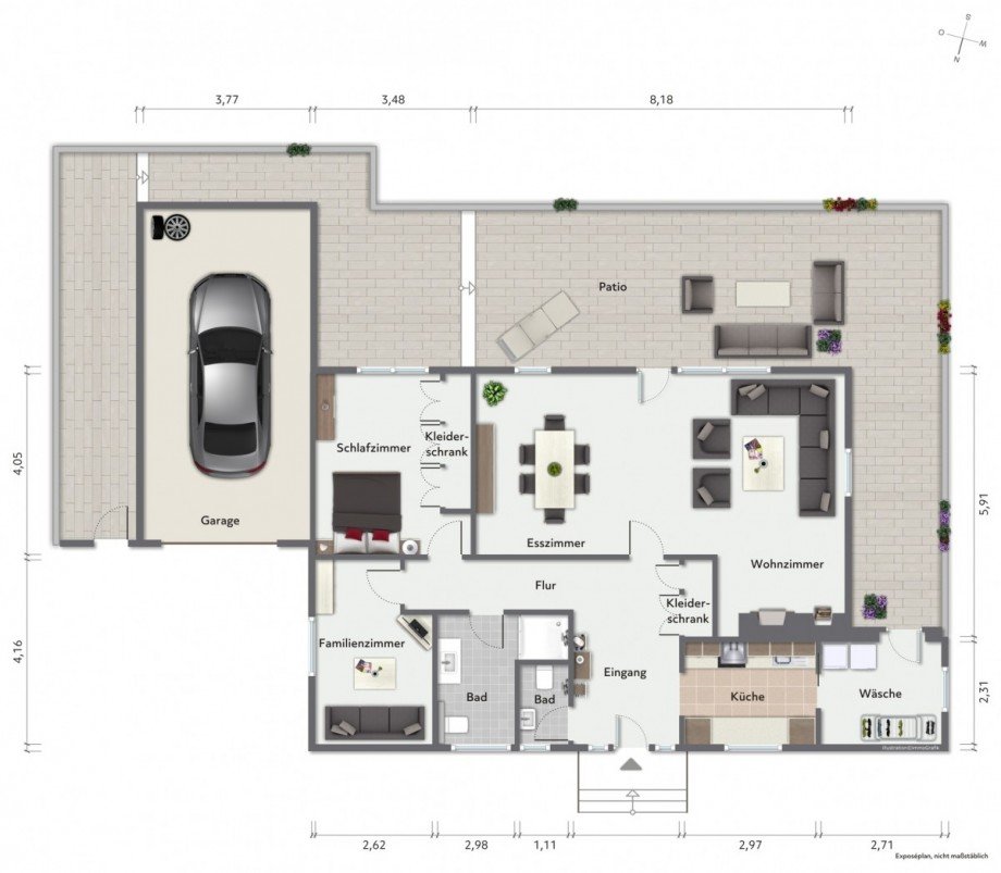 Grundriss nachgezeichnet Bungalow Fehmarn